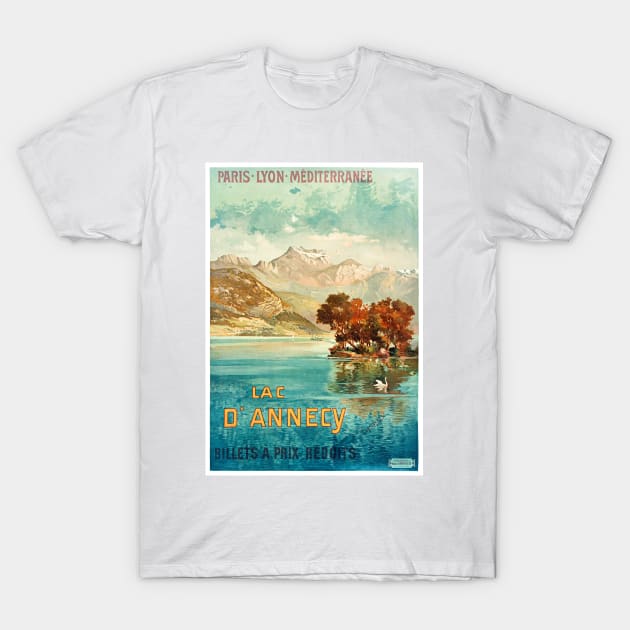 Vintage Travel Poster France Lac DAnnecy T-Shirt by vintagetreasure